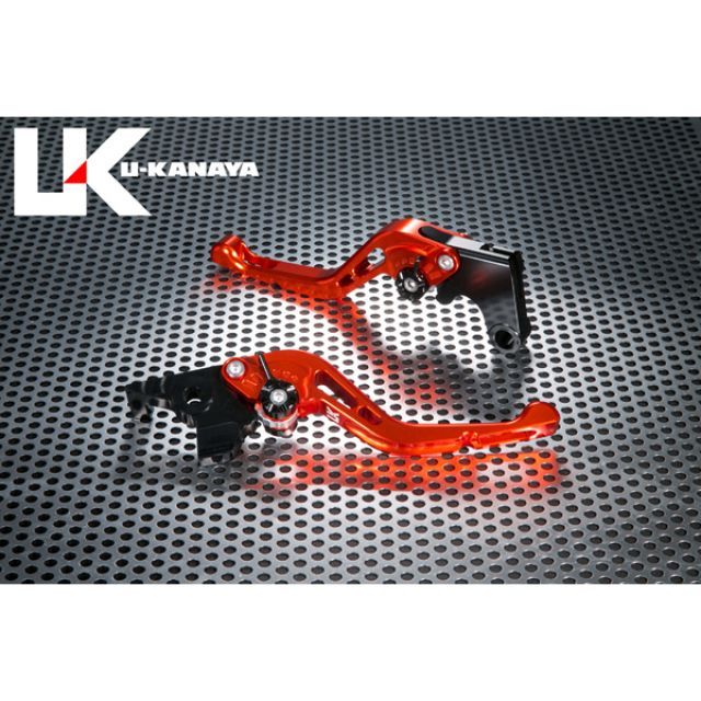 ユーカナヤ GPタイプ アルミ削り出しビレットショートレバー（レバーカラー：オレンジ） GSX1300Rハヤブサ 調整アジャスターカラー チタン SU011-079-080801
