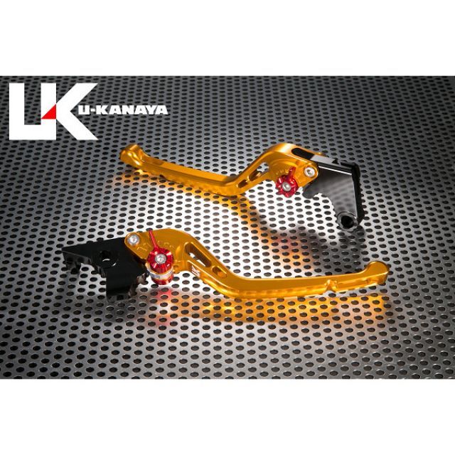 ユーカナヤ GPタイプ アルミ削り出しビレットレバー（レバーカラー：ゴールド） XJR400/XJR400R 調整アジャスターカラー チタン YA012-060-0502