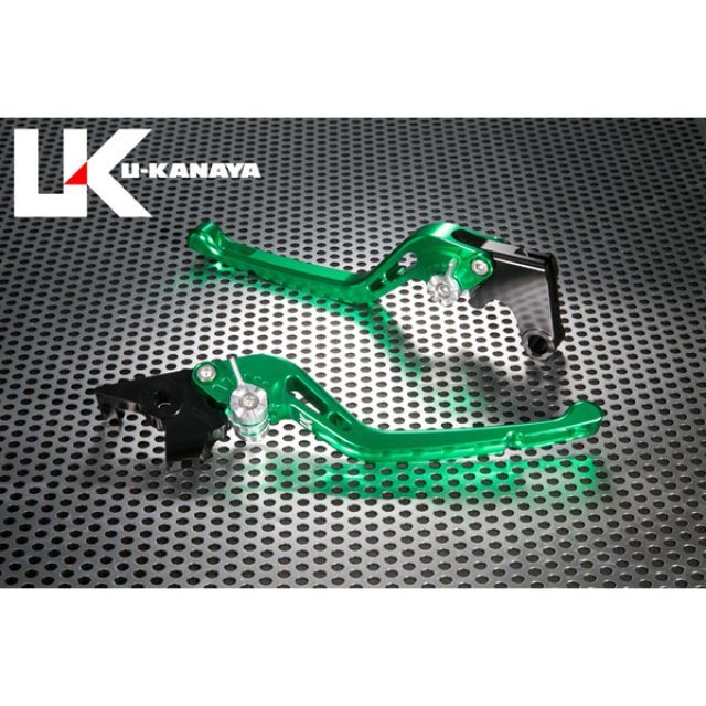 ユーカナヤ GPタイプ アルミ削り出しビレットレバー（レバーカラー：グリーン） YZF-R25/YZF-R3 調整アジャスターカラー オレンジ YA040-082-0507