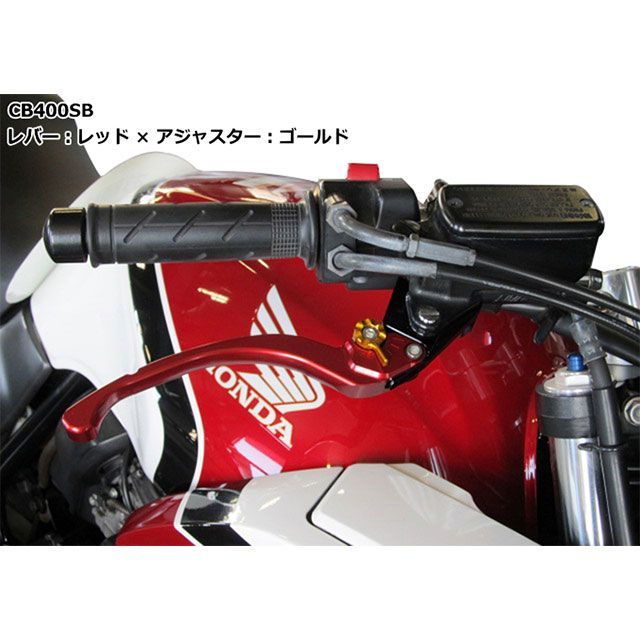 ユーカナヤ ツーリングタイプ アルミ削り出しビレットレバー（レバーカラー：ブルー） SPEEDFOUR カラー 調整アジャスター：オレンジ TR009-027-0804-08