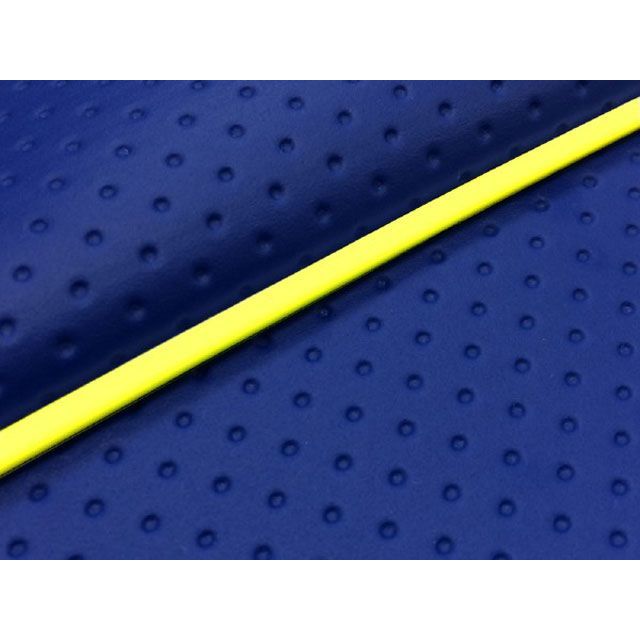 グロンドマン スーパーディオ/ZX/SR（AF27/28） 国産シートカバー フルエンボスブルー スーパーディオ/ZX/SR タイプ 被せ 仕様 黄パイピング GR16HC390P100