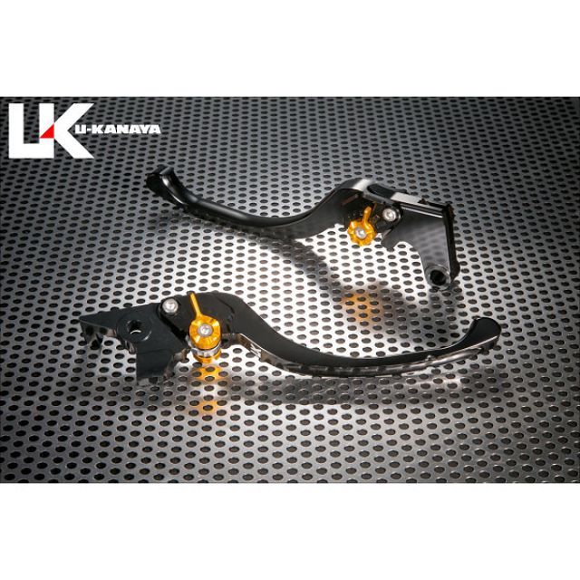 ユーカナヤ ツーリングタイプ アルミ削り出しビレットレバー（レバーカラー：ブラック） KLX250 カラー 調整アジャスター：ゴールド KA010-011-0801-02