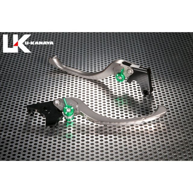 ユーカナヤ ツーリングタイプ アルミ削り出しビレットレバー（レバーカラー：チタン） ZX-6R/ZX-6RR カラー 調整アジャスター：ゴールド KA027-006-0806-02