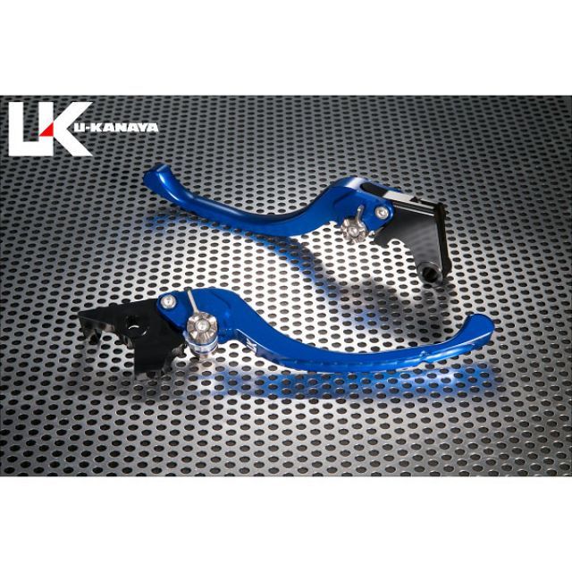 ユーカナヤ ツーリングタイプ アルミ削り出しビレットレバー（レバーカラー：ブルー） ニンジャ650/ニンジャ650R カラー 調整アジャスター：シルバー KA046-005-0804-03