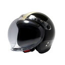 B&B シールド付ジェットヘルメット（ブラックゴールドライン） BB004 ビー＆ビー ジェットヘルメット バイク