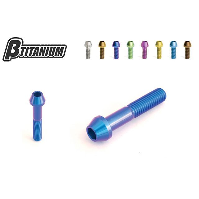 βTITANIUM フロントフォークピンチボルトキット 仕様：アイスブルー（陽極酸化あり） 頭部形状：テーパーキャップ BT-FPK4-2-TC-IB ベータチタニウム その他サスペンションパーツ バイク ニンジャ1000・Z1000SX