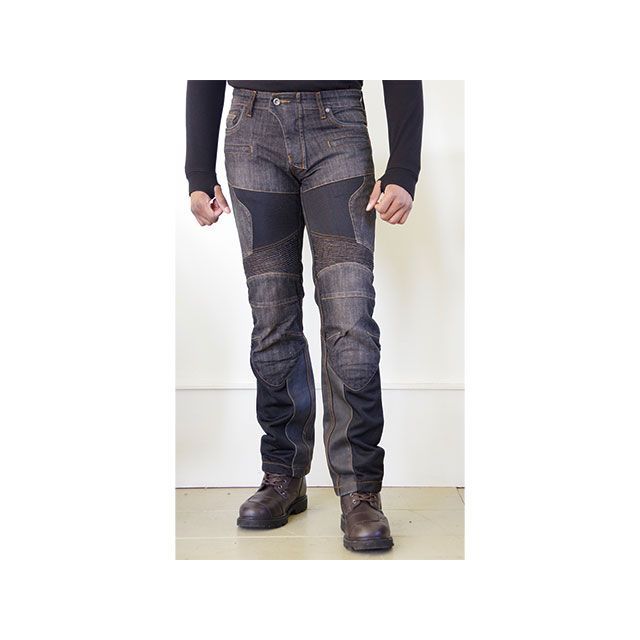 Bike Wear - コミネ WJ-741S スーパーフィットプロテクトレザーメッシュジーンズ（ブラック） サイズ WL/30 ・07-741