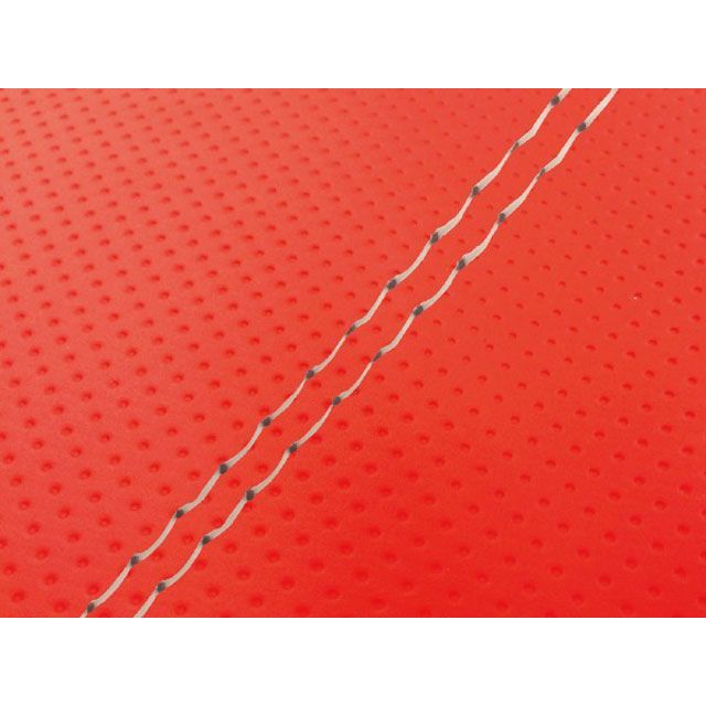 グロンドマン トピック（AF38） 国産シートカバー 張替 フルエンボスレッド トピック 仕様 透明ダブルステッチ GH36HC380SW0