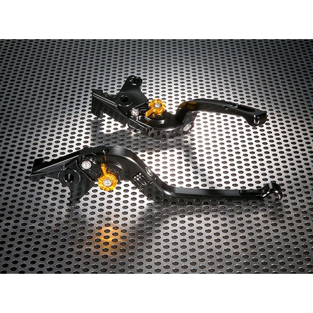ユーカナヤ Rタイプ 可倒式 アルミ削り出しビレットレバー（レバーカラー：ブラック） モンスターM900 カラー 調整アジャスター：レッド DU033-002-0701-05