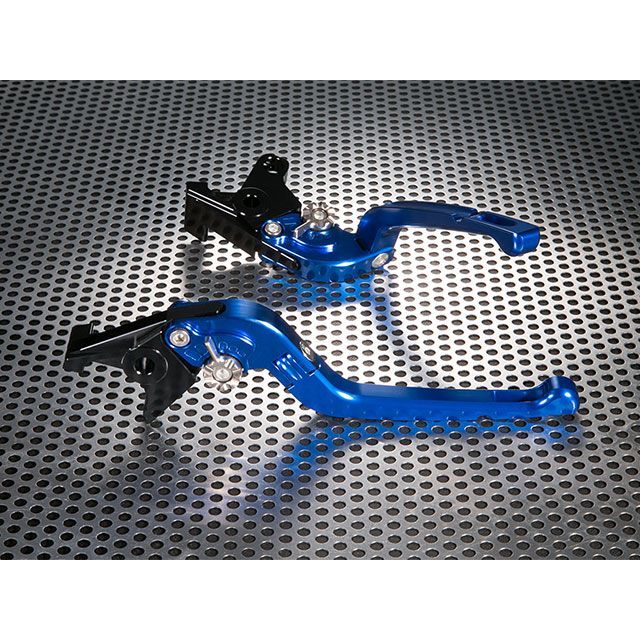 ユーカナヤ Rタイプ 可倒式 アルミ削り出しビレットレバー（レバーカラー：ブルー） マジェスティ250 カラー 調整アジャスター：レッド YA025-046-0704-05