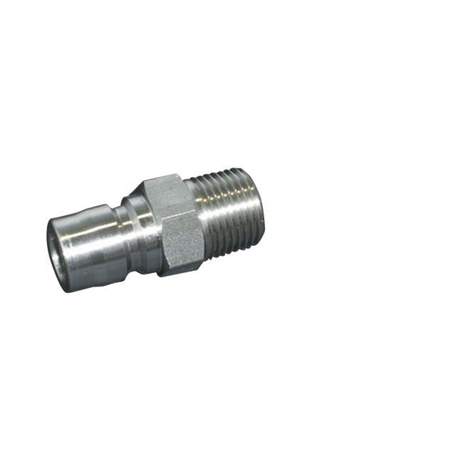 ●メーカー名：ヤマトエンジニアリング / YAMATO ENGINEERING●商品名：STY3-PM-SUS ステン STYカプラ/プラグ●メーカー品番：STY3-PM-SUS●JANコード：4562335562401商品の保証は、メーカー保証書の内容に準じます。●素材本体：ステンレス（SUS304） ゴム：ニトリルゴム（NBR）●仕様■バルブ構造：両路開放型 ■構造：ノーバルブ・ボールロック式 ■取付部形状：PT雄ネジ ■サイズ（”）：3/8 ■常用圧力（kgf/cm2）：76（7.5MPa） ■最高圧力（kg/cm2）：102（10.0MPa） ■使用温度範囲（℃）：-20〜+80 ■適用流体：空気・水・作業油・薬品・ガス ■トルク値（kgf-cm2）：220 ■相手側取付け形状：Rc3/8”メネジ ■全長（L/mm）：43 ■寸法A（mm）：13 ■寸法C（mm）：21 ■対辺（H/mm）：19 ■寸法B（mm）：φ10 ■寸法T：R3/8”●特長■バルブのない内部構造なので圧力損失が少なく粘度の高い流体でも極めてスムーズに流れる。 ■汎用性抜群の中圧・汎用型。●ご注意※メイン画像は代表画像です。