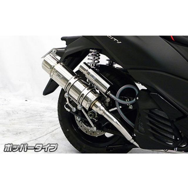 【正規品】ウイルズウィン トリシティ125（2BJ-SEC1J）用 ロイヤルマフラー ポッパータイプ トリシティ125 オプション オプションB＋E（ブラック）