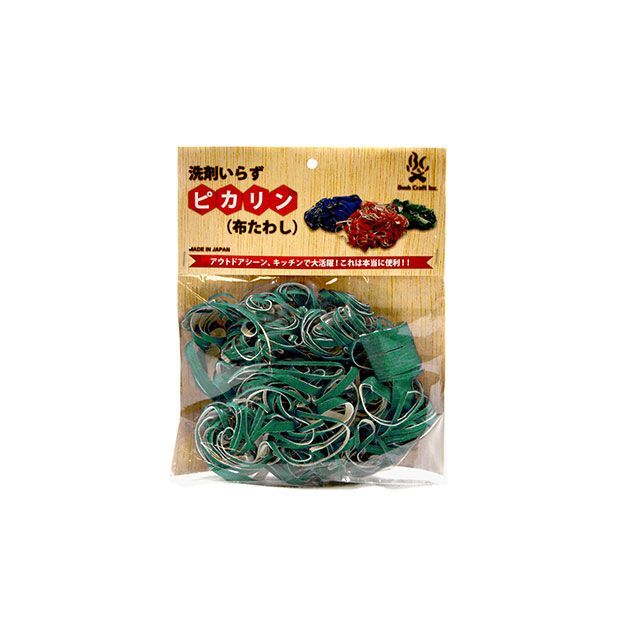 ブッシュクラフト 洗剤いらず ピカリン （布たわし）緑色（細目P400）