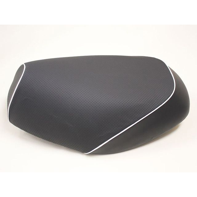 グロンドマン ディオ 国産シートカバー エンボス黒 ディオ タイプ 張替 仕様 白パイピング 型式 AF62 GH19HC80P20