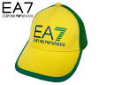 EA7 エンポリオ アルマーニ キャップ EA7 EMPORIO ARMANI 275862 0P841 01464 EA7 ビッグ ロゴマーク入り イエローXグリーン ハーフメッシュ ベースボール キャップ 野球帽子