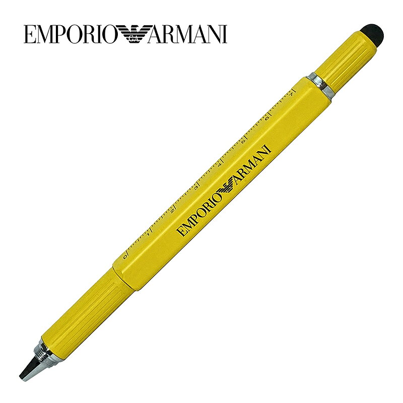 エンポリオ アルマーニ EMPORIO ARMANI 074044 CC993 00560 RULER PEN PENNA RIGHELLO イエロー系 5 in 1 ツールペン マルチタスク ボールペン ルーラーペン