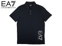 エンポリオ・アルマーニ EA7 エンポリオ アルマーニ ポロシャツ EA7 EMPORIO ARMANI 3HPF PJ03Z 1200 BLACK ビッグ EA7 トレインロゴ入り メンズ ブラック 半袖 ストレッチ ポロシャツ メンズSサイズ