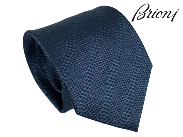 ブリオーニ ネクタイ Brioni O61D00 O1442 4300 ROYAL ロイヤルブルー系地 織り レジメンタル ストライプ柄 シルク ジャガード ハンドメイド ネクタイのサムネイル