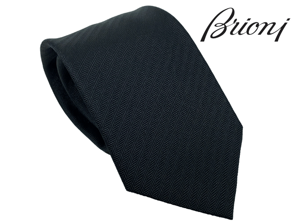 ブリオーニ ネクタイ Brioni O61D00 O8435 1000 BLACK JACQUARD SOLID TEXURED ブラック 織り ストライプ柄 シルク ジャガード ハンドメイド ネクタイ