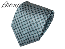 ブリオーニ ブリオーニ ネクタイ Brioni O61D00 O941P 3913 AQUA FLANNEL ダークグリーン系地 グレー系Xアクアブルー系 ショートライン 格子柄 プリント シルク ハンドメイド ネクタイ