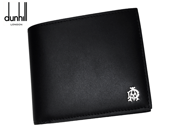 ダンヒル 二つ折り財布（メンズ） ダンヒル ロンドン 財布 dunhill LONDON DUL2AS32A BLACK WESSEX 4CC COIN PURSE アルフレッドダンヒル ADロゴプレート付き ブラックレザー メンズ ウォレット 二つ折り財布