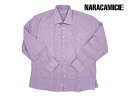 ナラカミーチェ Yシャツ NARACAMICIE メンズ パープル系カラーXホワイト 織り柄 ワイシャツ (パープル系 Yシャツ)