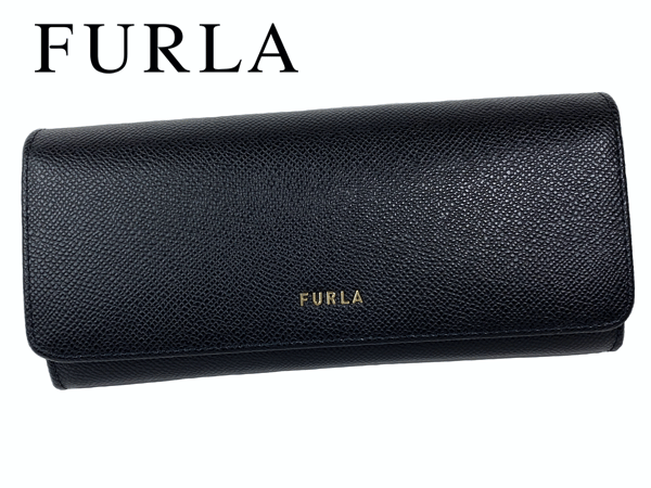 フルラ 長財布 FURLA PS81CL0 BX0306 O6000 CLASSIC NERO 立体ロゴ付き ブラックレザー ロング ウォレット フラップ 長財布