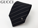 グッチ ネクタイ GUCCI 547302 4E002 1079 TIE SIRE ゴールド系 ワンポイント インターロッキングG柄入り ストライプ柄 ブラック ナロー ネクタイ