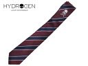 ハイドロゲン ネクタイ HYDROGEN 133421 BLU NAVY BORDEAUX RIGATA TIE ボルドー系地 クロスボーンスカル 刺繍入り ネ...