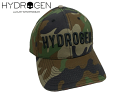 ハイドロゲン キャップ HYDROGEN 225920 CAMOUFLAGE ICON CAP ブラック系 立体刺繍ロゴ入り カモフラージュ 迷彩柄 コットン ベースボール キャップ 野球帽子