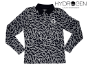 ハイドロゲン ポロシャツ HYDROGEN G00112 BLACK REFLEX GOLF POLO LS スカル絵柄入り メンズ向け ブラックXシルバー 長袖 ゴルフ ポロシャツ メンズMサイズ