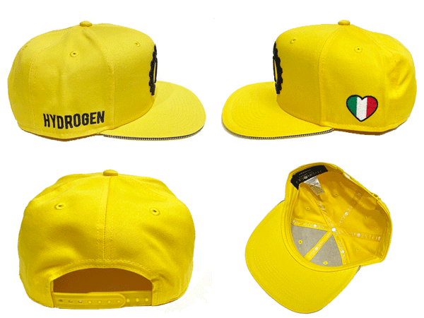 ハイドロゲン キャップ HYDROGEN LG3000 YELLOW GARAGE ITALIA CUSTOMS CAP ブラック刺繍ロゴ入り ガレージ イタリア カスタム イエロー コットン ベースボール キャップ 野球帽子