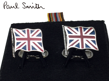 ポールスミス カフスボタン Paul Smith AUPC CUFF UJACK MEN CUFFLINK UNION JACK FLAG ロゴ入り イギリス国旗 ユニオンジャック フラッグ型 カフリンクス カフスボタン