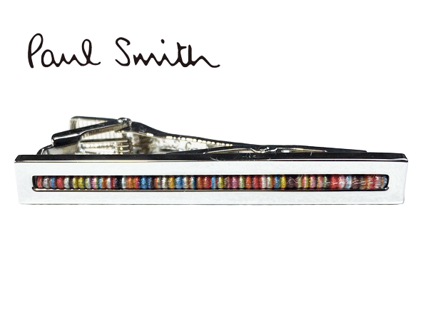 ポール・スミス(ネクタイピン） ポールスミス タイピン Paul Smith M1A TPIN ARIBBN MEN TIE PIN RIBBON ロゴ入り マルチスラー ストライプ リボン入り タイバー タイクリップ ネクタイピン