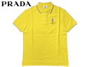 楽天ペルレイプラダ ポロシャツ PRADA AUJ000 GIALLO 第36回 アメリカズカップ プラダ ロゴ入り メンズ向け ジャッロ イエロー系 鹿の子 半袖 ポロシャツ Lサイズ プラダ スポーツ PRADA SPORT プラスポ