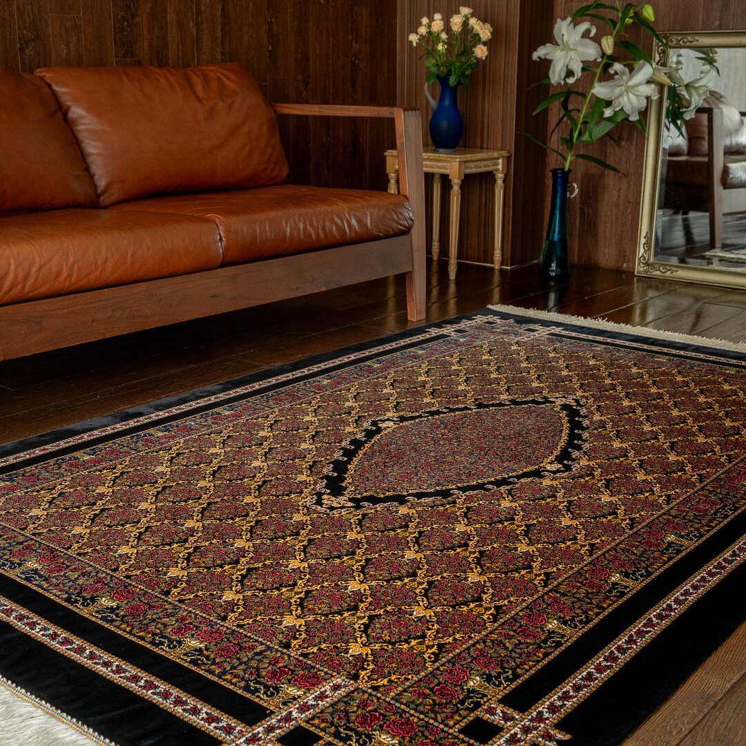 【本場イラン産】130×200cm ペルシャ絨毯（機械＆手織り） ラグサイズM（送料無料 かわいい おしゃれ 絨毯 ラグ バンブーシルク モーダル ペルシャ）◆DO-24 persiadirect-10005173 イラン産絨毯 ペルシャダイレクト サンプル画像2