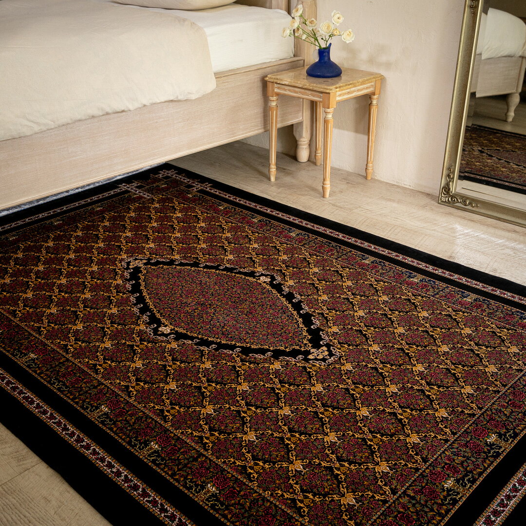 【本場イラン産】130×200cm ペルシャ絨毯（機械＆手織り） ラグサイズM（送料無料 かわいい おしゃれ 絨毯 ラグ バンブーシルク モーダル ペルシャ）◆DO-24 persiadirect-10005173 イラン産絨毯 ペルシャダイレクト サンプル画像3