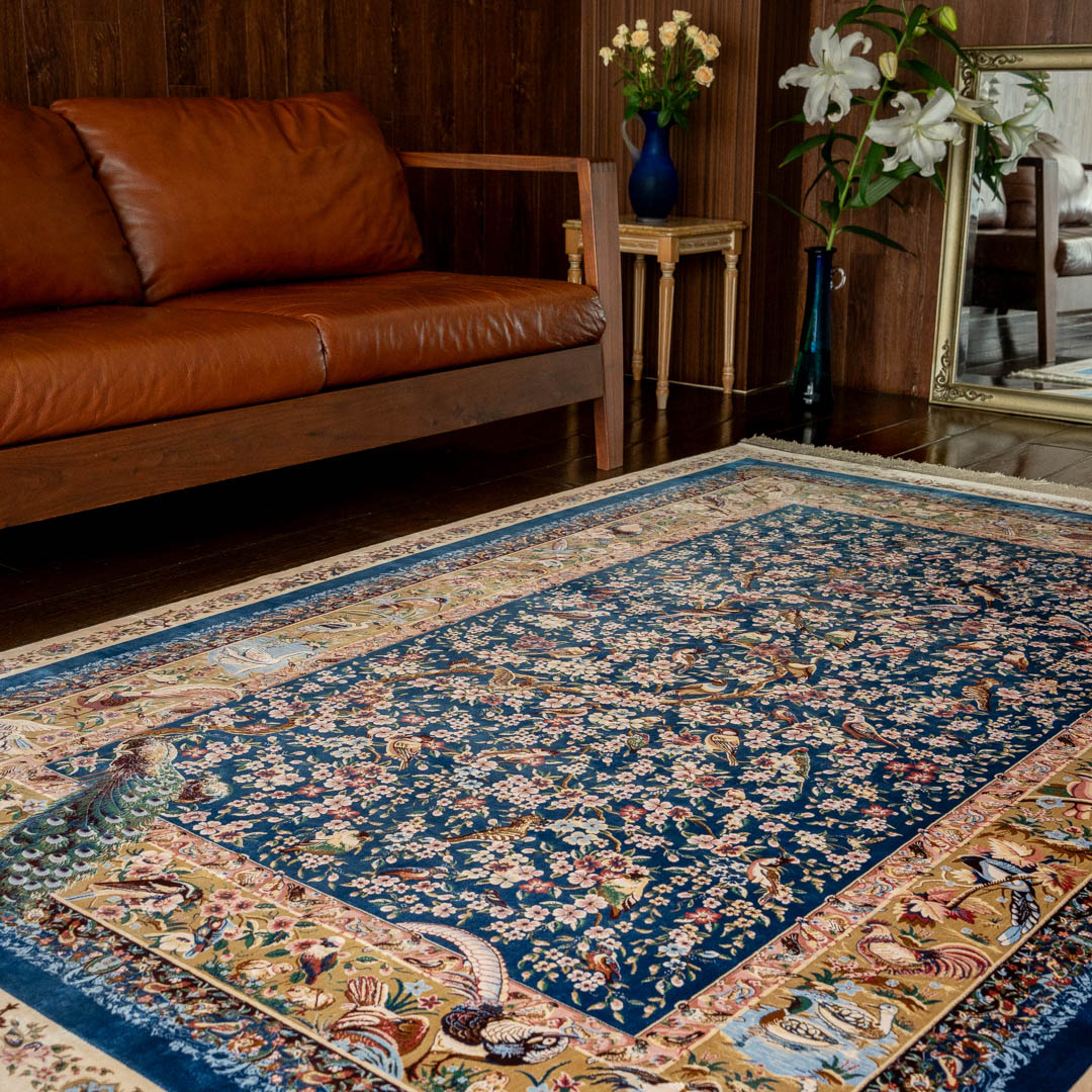 【本場イラン産】147×220cm ペルシャ絨毯（機械＆手織り） ラグサイズM（送料無料 かわいい おしゃれ 絨毯 ラグ バンブーシルク モーダル ペルシャ）◆DO-32 persiadirect-10005446 イラン産絨毯 ペルシャダイレクト サンプル画像2
