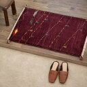 【本場イラン産】63×87cm 玄関マット(送料無料 手織り 天然染料 かわいい おしゃれ 絨毯 玄関 ラグ ウール100% ペルシャ ギャベ Gabbeh リーズバフト)