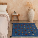 【本場イラン産】81×124cm ギャッベ 玄関マットMサイズ(送料無料 手織り 天然染料 かわいい おしゃれ 絨毯 ラグ ウール100% ギャベ Gabbeh)◆KALIN カリン