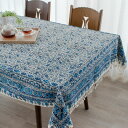 【本場イラン産】130×200cm ペルシャ更紗 130×200cm 総柄 ブルー(ペルシャ絨毯風 洗える マルチカバー ギフト テーブルクロス 綿100% ガ...