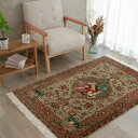 【本場イラン産】100×152cm ペルシャ絨毯 ラグサイズS(送料無料 手織り 天然染料 かわいい おしゃれ 絨毯 ラグ シルク100% ペルシャ)◆FELN...