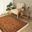 【本場イラン産】107×148cm ペルシャ絨毯 ラグサイズS(送料無料 手織り 天然染料 かわいい おしゃれ 絨毯 ラグ ウール100% ペルシャ)◆CHIMORAI チモライ(3)