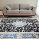 【本場イラン産】150×220cm ペルシャ絨毯(機械&手織り) ラグサイズM(送料無料 かわいい おしゃれ 絨毯 ラグ バンブーシルク モーダル ペルシャ)◆DO-30