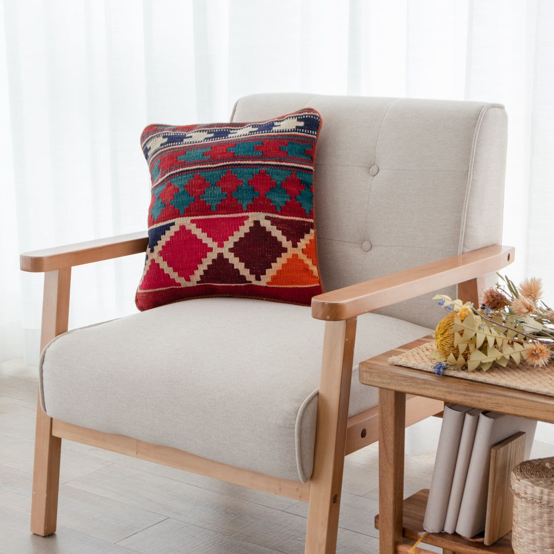 【本場イラン産】41×39cm ミニキリム（送料無料 手織り 天然染料 かわいい おしゃれ 絨毯 ラグ ウール1..