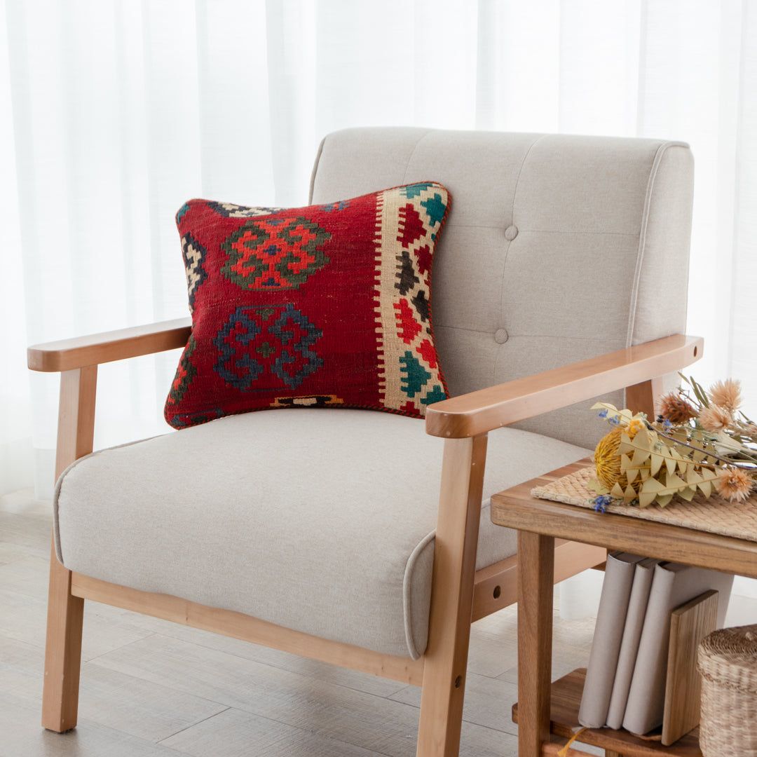 【本場イラン産】40×37cm ミニキリム（送料無料 手織り 天然染料 かわいい おしゃれ 絨毯 ラグ ウール1..