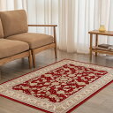 【本場イラン産】100×150cm 織り目の細かさ144万ノット! ペルシャ絨毯(機械織) マールー柄 レッド色(送料無料 おしゃれ 絨毯 ペルシャ絨毯風 ラグ 洗える ホットカーペット対応)(3)