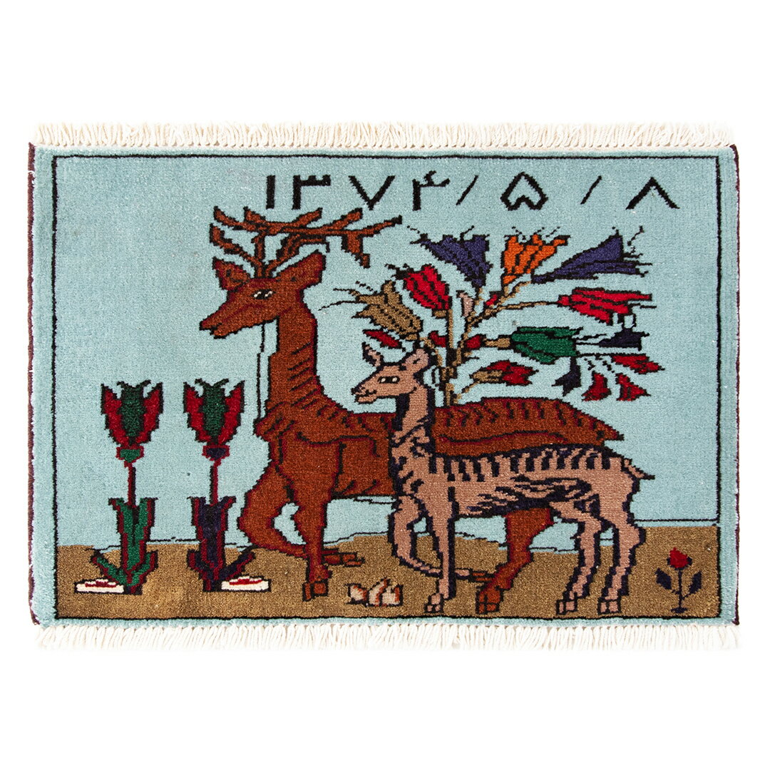 乐天商城 - 【ペルシャ手織り絨毯】38×56cm ビージャール産（送料無料 手織り 天然 かわいい おしゃれ 北欧 おうち時間 床暖房対応 人気 マット 絨毯 ラグ 玄関マット）