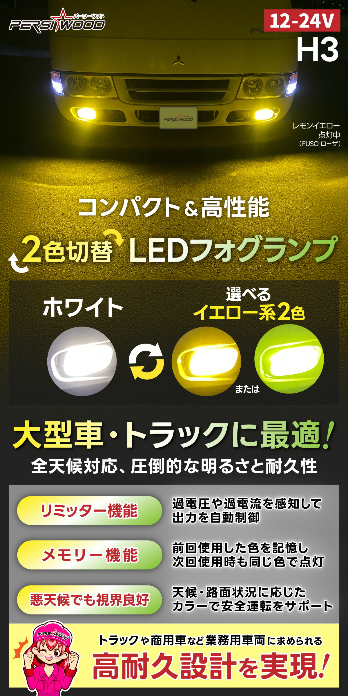 H3 LED �ȥ�å� 24v �ե������� LED �ե������� 2���ڤ��ؤ� �ۥ磻�� �������� ���硼�� ���硼�ȥ����� �ȥ�å� ���꡼��ǽ �⵱�� ���� 12V/24V �������å� ���� LED�ե��� LED�Х�� 1ǯ�ݾ� �ָ��б� ft-062