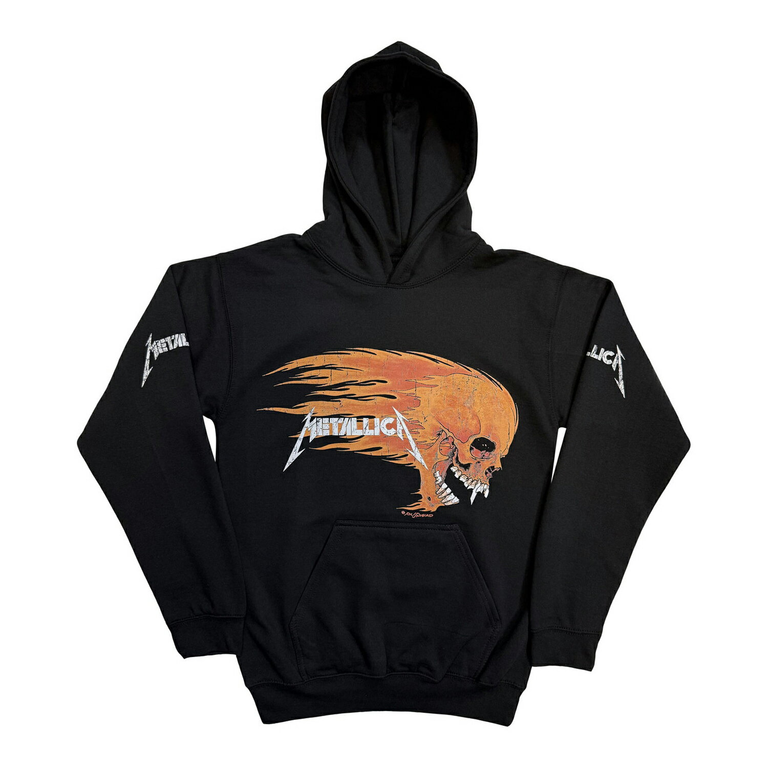 Rakuten - (メタリカ) Metallica オフィシャル商品 ユニセックス Worn Pushead Flaming Skull パーカー プルオーバー フード付き トレーナー 【海外通販】